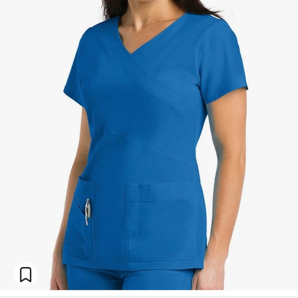 Barco Grey's Anatomy Signature V-Neck Mock Wrap -Navy blue -